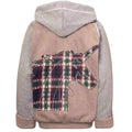 Beige Fleece Hoodie for Kids with Unicorn Applique